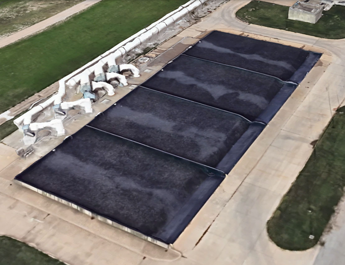 Overhead view of the four Arlington, TX biofilters