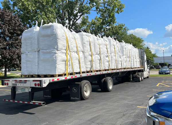 A full truckload of super sacks on its ways to Texas.