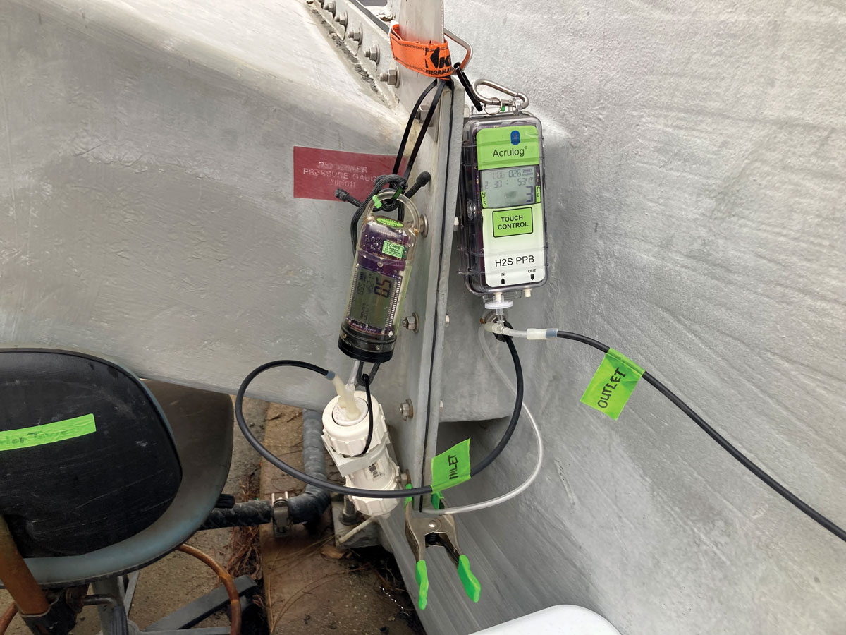 performance testing equipment mounted to exterior of Bio-Scrubber